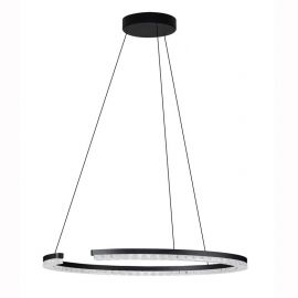 Pendule, Lustre suspendate - Lustra circulara aluminiu negru GREAMY D-65cm