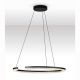 Pendule, Lustre suspendate - Lustra circulara aluminiu negru GREAMY D-65cm
