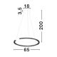 Pendule, Lustre suspendate - Lustra circulara aluminiu negru GREAMY D-65cm