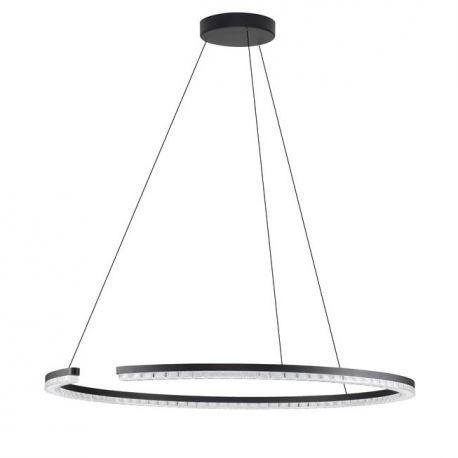 Pendule, Lustre suspendate - Lustra circulara aluminiu negru GREAMY D-85cm