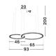 Pendule, Lustre suspendate - Lustra circulara aluminiu negru GREAMY D-93cm