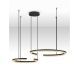 Pendule, Lustre suspendate - Lustra circulara aluminiu negru GREAMY D-93cm