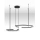 Pendule, Lustre suspendate - Lustra circulara aluminiu negru GREAMY D-93cm