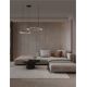 Pendule, Lustre suspendate - Lustra circulara aluminiu negru GREAMY D-93cm
