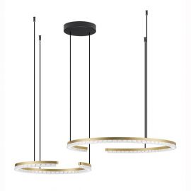 Pendule, Lustre suspendate - Lustra circulara aluminiu auriu GREAMY D-93cm