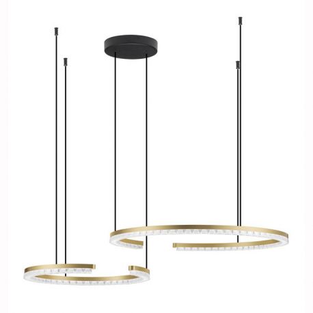 Pendule, Lustre suspendate - Lustra circulara aluminiu auriu GREAMY D-93cm
