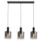 Pendule, Lustre suspendate - Lustra suspendata metal negru, sticla fumurie Sweden 3L