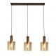 Pendule, Lustre suspendate - Lustra suspendata metal mocha, sticla amber Sweden 3L