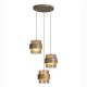 Pendule, Lustre suspendate - Lustra cu 3 pendule stil scandinav Royal chihlimbar