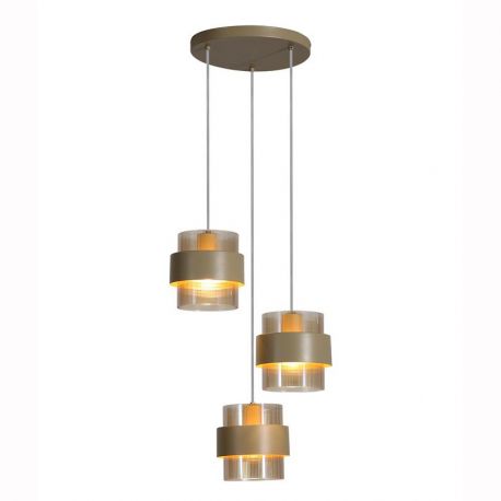 Pendule, Lustre suspendate - Lustra cu 3 pendule stil scandinav Royal chihlimbar