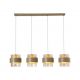 Pendule, Lustre suspendate - Lustra cu 4 pendule stil scandinav Royal chihlimbar