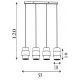 Pendule, Lustre suspendate - Lustra cu 4 pendule stil scandinav Royal chihlimbar