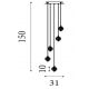 Pendule, Lustre suspendate - Lustra cu 5 pendule LED Quartz