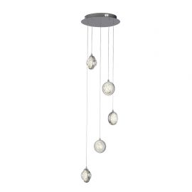 Lustra cu 5 pendule LED Quartz