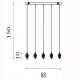 Pendule, Lustre suspendate - Lustra liniara cu 5 pendule LED Quartz