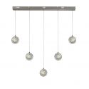 Lustra liniara cu 5 pendule LED Quartz