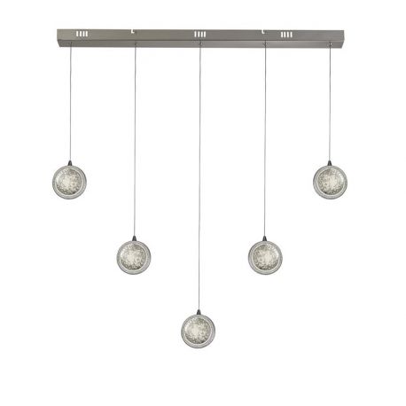 Pendule, Lustre suspendate - Lustra liniara cu 5 pendule LED Quartz