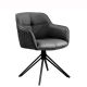 Set 2 scaune Pivotante, Piele Naturala Neagra, Euphoria