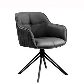 Seturi scaune, HoReCa - Set 2 scaune Pivotante, Piele Naturala Neagra, Euphoria
