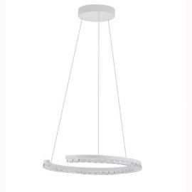 Pendule, Lustre suspendate - Lustra circulara aluminiu alb GREAMY D-46cm