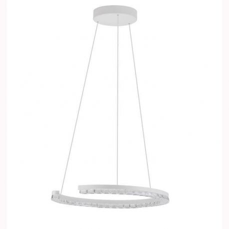 Pendule, Lustre suspendate - Lustra circulara aluminiu alb GREAMY D-46cm