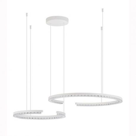 Pendule, Lustre suspendate - Lustra circulara aluminiu alb GREAMY D-93cm
