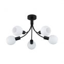 Lustra aplicata metal negru, sticla opal Nova 5L