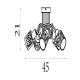 Lustre aplicate - Lustra aplicata 5 becuri metal negru, sticla chihlimbar Knot