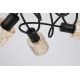 Lustre aplicate - Lustra aplicata 5 becuri metal negru, sticla chihlimbar Knot