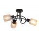 Lustre aplicate - Lustra aplicata 3 becuri metal negru, sticla chihlimbar Knot
