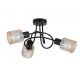 Lustra aplicata 3 becuri metal negru, sticla chihlimbar Knot
