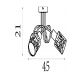Lustre aplicate - Lustra aplicata 3 becuri metal negru, sticla chihlimbar Knot