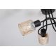 Lustre aplicate - Lustra aplicata 3 becuri metal negru, sticla chihlimbar Knot