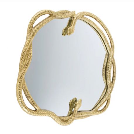 Oglinzi - Oglinda decorativa design sarpe auriu SNAKE L 50cm