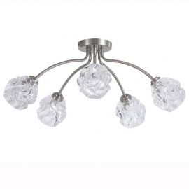 Lustra aplicata 5 becuri metal nickel satinat Astral