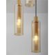 Pendule, Lustre suspendate - Lustra cu 3 pendule metal auriu, sticla chihlimbar ZOELLA