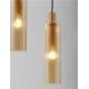 Pendule, Lustre suspendate - Lustra cu 3 pendule metal auriu, sticla chihlimbar ZOELLA