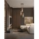 Pendule, Lustre suspendate - Lustra cu 3 pendule metal auriu, sticla chihlimbar ZOELLA