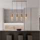 Pendule, Lustre suspendate - Lustra cu 4 pendule metal auriu, sticla chihlimbar ZOELLA