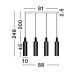 Pendule, Lustre suspendate - Lustra cu 4 pendule metal auriu, sticla chihlimbar ZOELLA