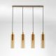Pendule, Lustre suspendate - Lustra cu 4 pendule metal auriu, sticla chihlimbar ZOELLA