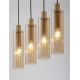 Pendule, Lustre suspendate - Lustra cu 4 pendule metal auriu, sticla chihlimbar ZOELLA