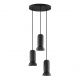 Pendule, Lustre suspendate - Lustra cu 3 pendule ceramica neagra PARLO