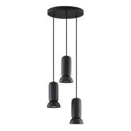 Pendule, Lustre suspendate - Lustra cu 3 pendule ceramica neagra PARLO