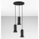 Pendule, Lustre suspendate - Lustra cu 3 pendule ceramica neagra PARLO