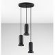 Pendule, Lustre suspendate - Lustra cu 3 pendule ceramica neagra PARLO