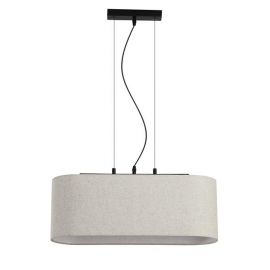 Lustra suspendata cu abajur oval in Hessian