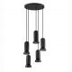 Pendule, Lustre suspendate - Lustra cu 5 pendule ceramica neagra PARLO