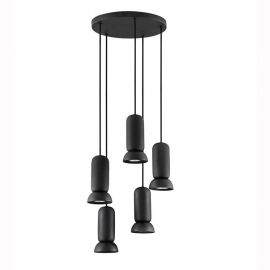 Lustra cu 5 pendule ceramica neagra PARLO