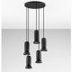 Pendule, Lustre suspendate - Lustra cu 5 pendule ceramica neagra PARLO